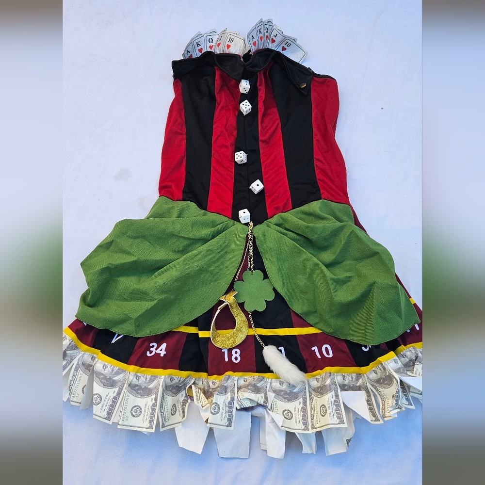 Lucky Lady Vegas Casino Halloween Costume Size Medium